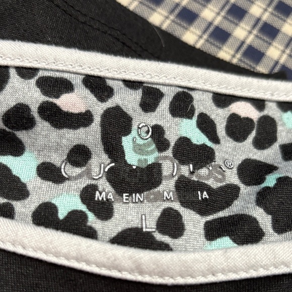 Cuddl Duds Black and Leopard Print Pajama Set - Picture 2 of 5